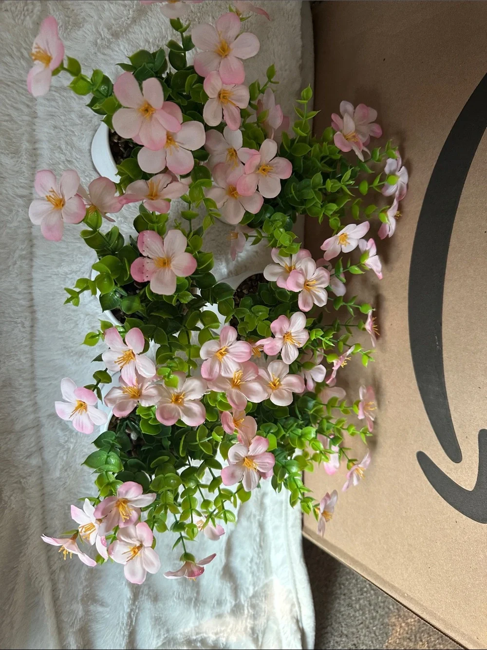 Artificial Pink Flower Pot Set - Home Accents